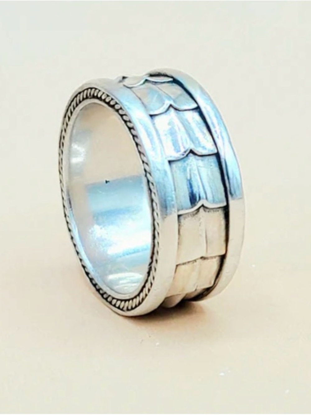 David Yurman Wide Armory Band Ring In Sterling Silver